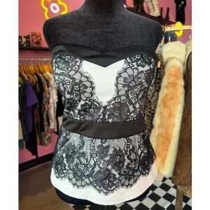 Vintage Y2K Body Central Strapless Lace Strapless Top Size L